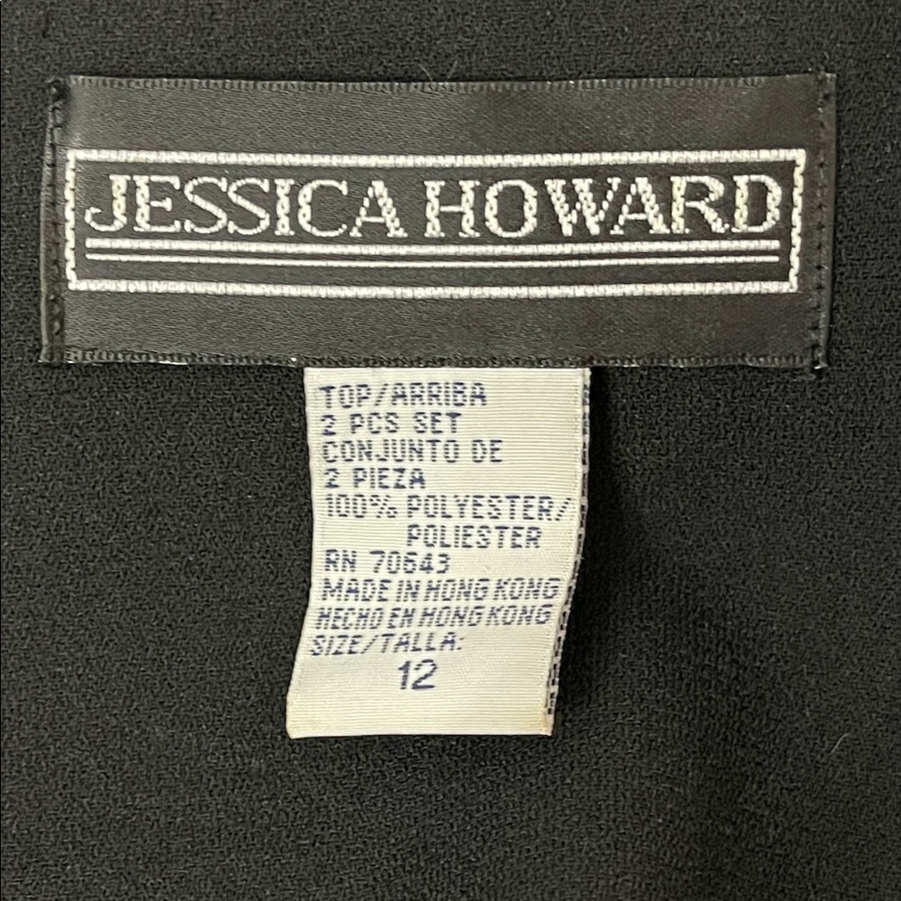 Jessica Howard Vintage Black Beaded Wrap Blazer Jacket – Size 12 - Picture 7 of 12